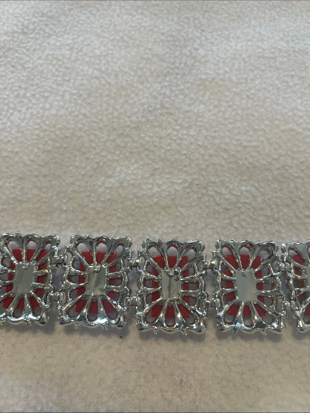 Gorgeous Red and Silver Statement Bracelet - Picture 8 of 13